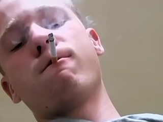Seductive deviant Jason drips cum after wanking and smoking